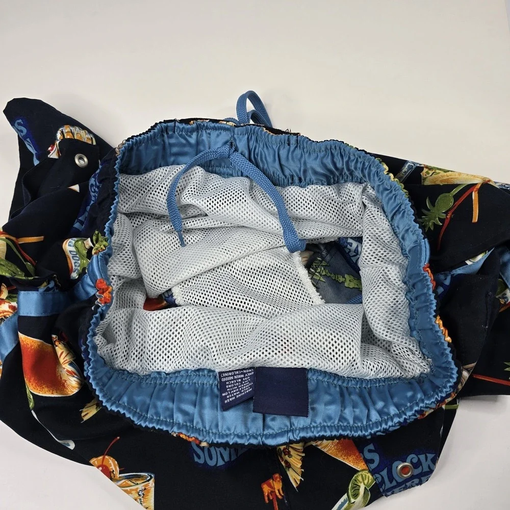 Big Dogs Blue Swim Trunks Board Short Men Size S It's 5 O'clock Somewhere Beer‎